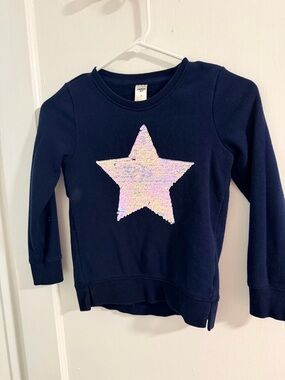OshKosh B'gosh Navy Sweatshirt with Iridescent Pink Star